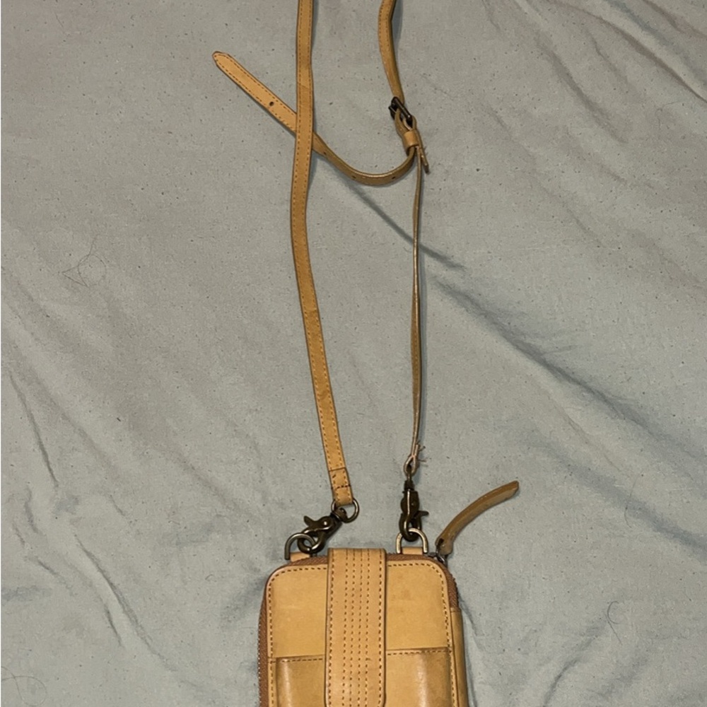 Beige Leather Crossbody Bag